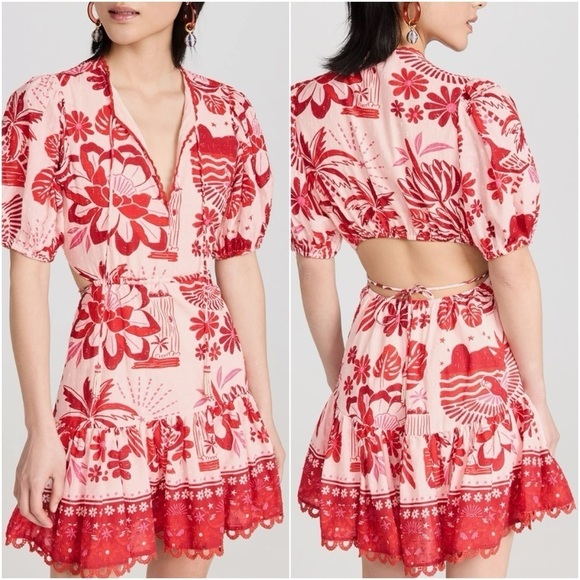 Farm RioRio Tiles Minidress Rio Tiles Off White - Picture 1 of 15